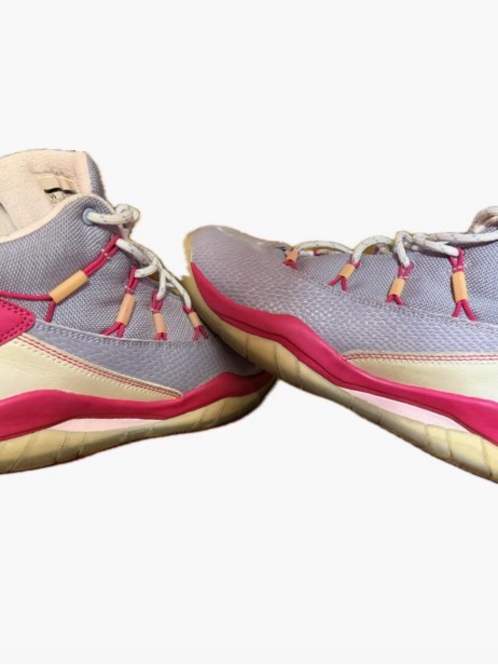 Air Jordan Athletic Sneakers in Gray and Pink